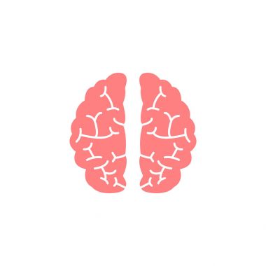 Düz simgesi, tıp ve okul beyin öğesi