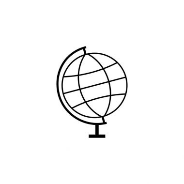 Küre line öğesi simgesi, okul ve eğitim