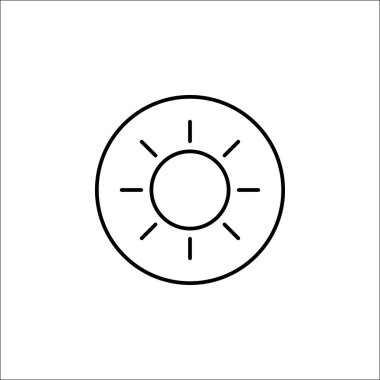 Parlaklık satırı simgesi, mobil işareti ve güneş