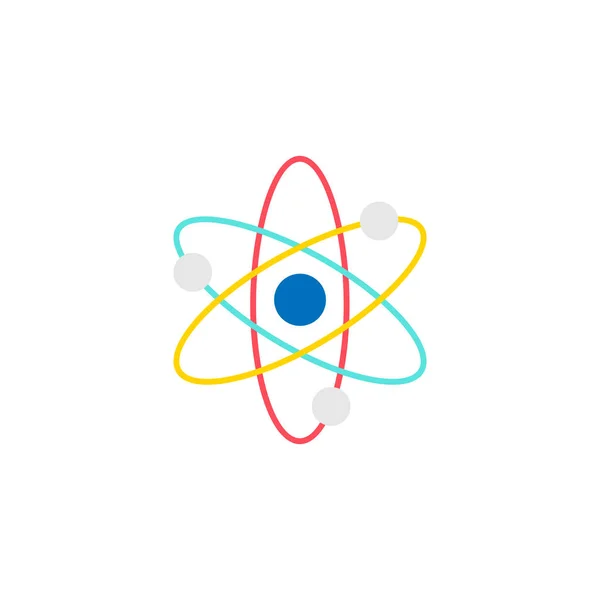 Ícone plano de átomo e molécula, educação e escola — Vetor de Stock