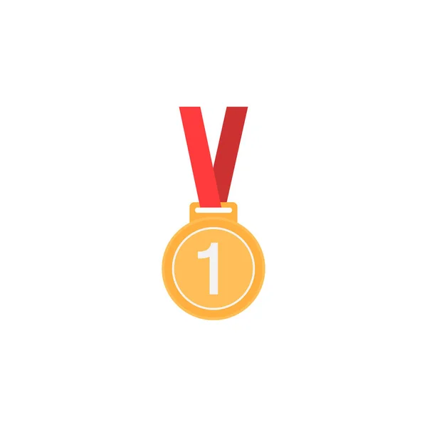 Знак плоской медали, спорт и чемпионский элемент — стоковый вектор