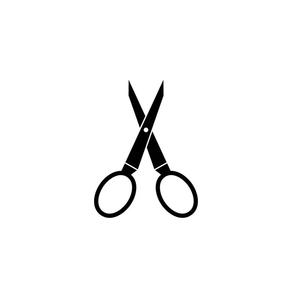 Ножницы твердая икона, портной и школьный элемент — стоковый вектор