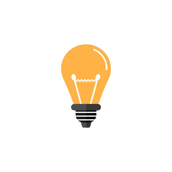 Ljus lampa flat ikonen, utbildning business element — Stock vektor