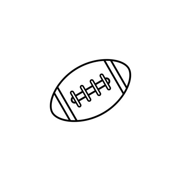 Icono de línea de pelota de fútbol americano, deporte universitario — Vector de stock