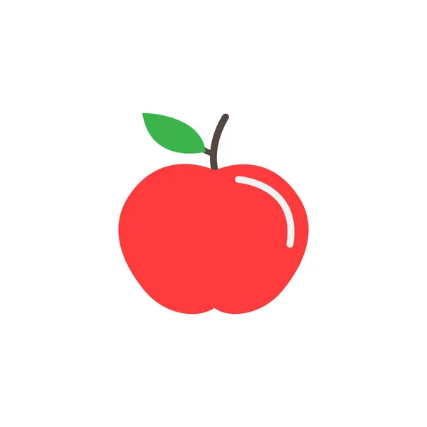 Icono plano de manzana, alimento y elemento de dieta, saludable — Vector de stock