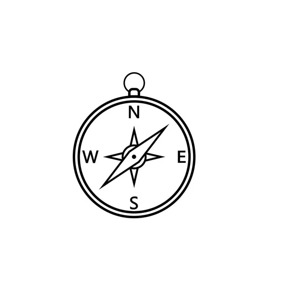 Pictogram van het kompas regel-, navigatie- en reizen — Stockvector