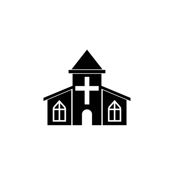 Iglesia icono sólido, monumento religioso y edificio — Vector de stock