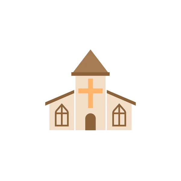 Ícone sólido da igreja, monumento religioso e construção — Vetor de Stock