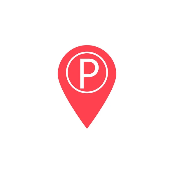 Mapa puntero de aparcamiento icono sólido, navegación — Vector de stock
