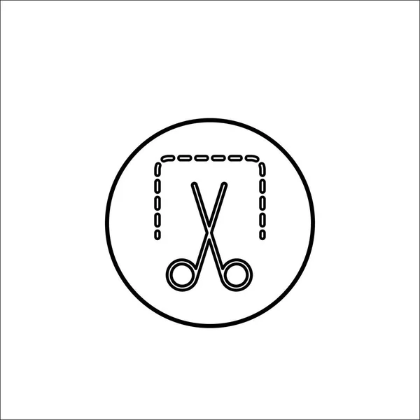Ref-shot line icon, mobile sign and scissors , — стоковый вектор