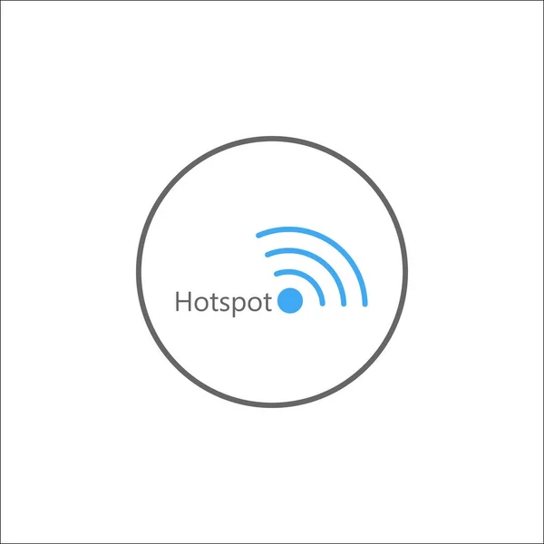 Hotspot εικονίδιο να ανάβει σταθερά, κινητά είσοδος και ζώνη wifi — Διανυσματικό Αρχείο