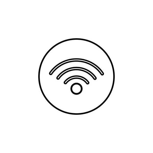 Значок беспроводной линии, мобильный знак и горячая точка , — стоковый вектор