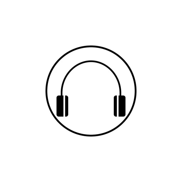 Auriculares icono sólido, señal móvil y soporte — Vector de stock