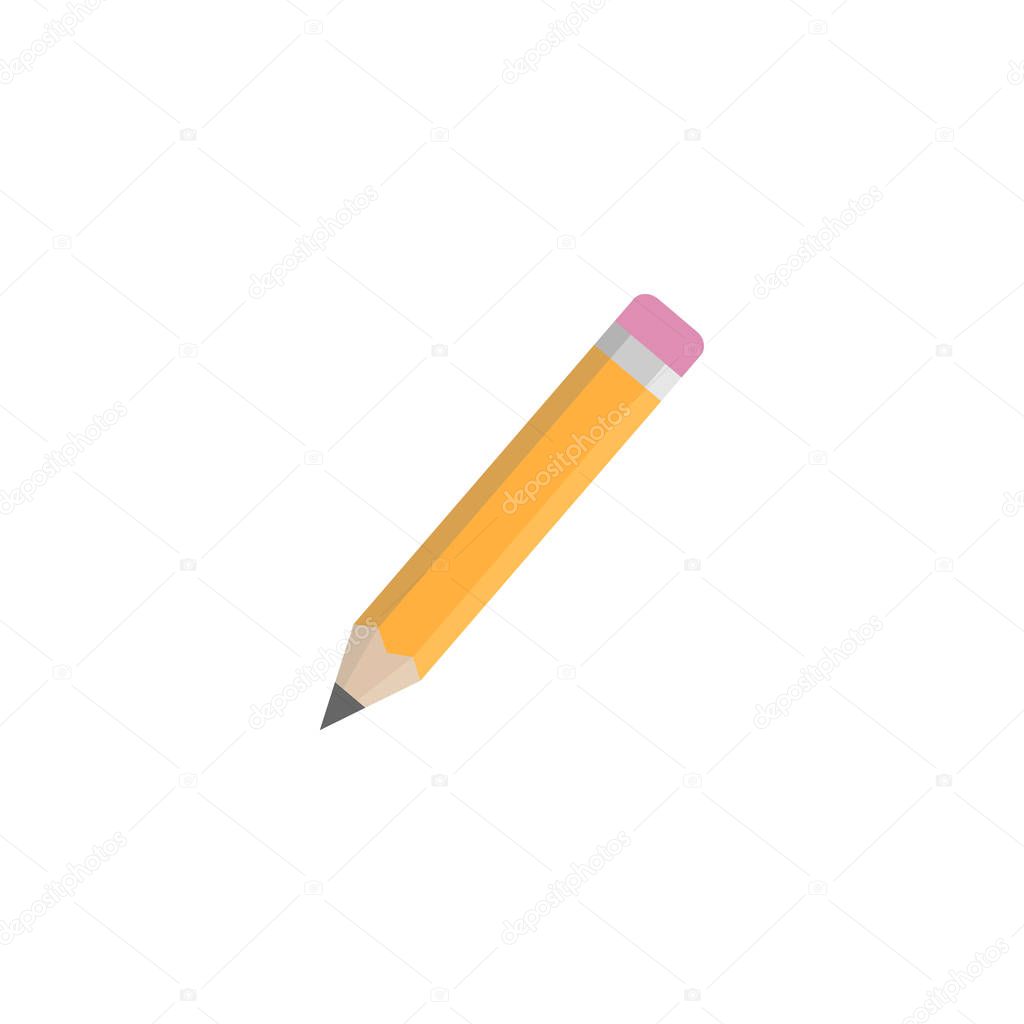 Pencil flat icon, education and school element
