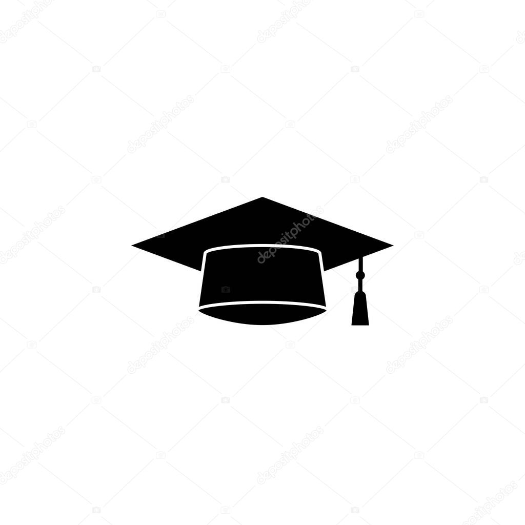 Graduation cap solid icon, education high school