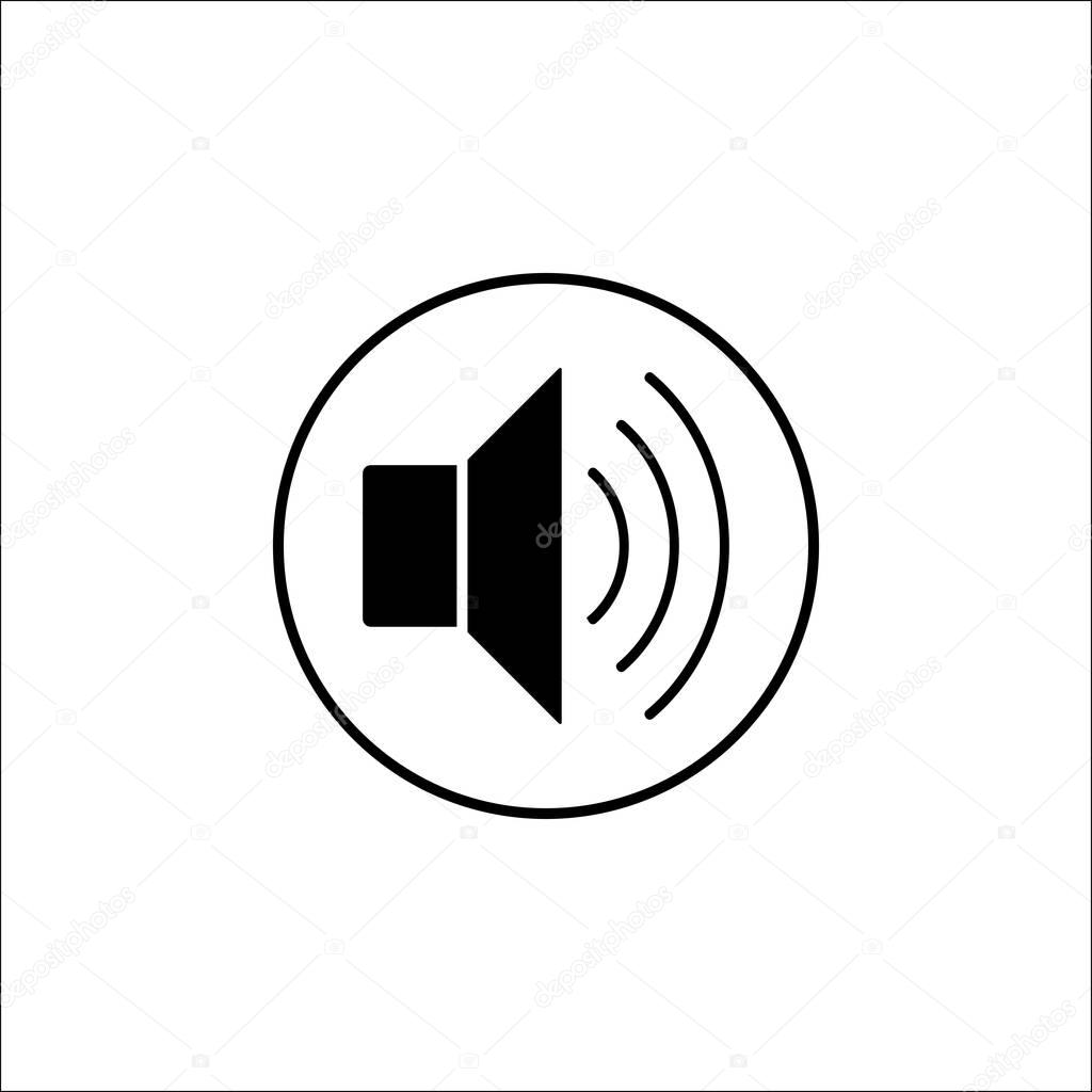 Sound mode solid icon, mobile sign and loud,