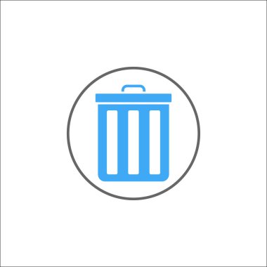 Sil ve kutusu sağlam simgesi, mobil işareti ve çöp