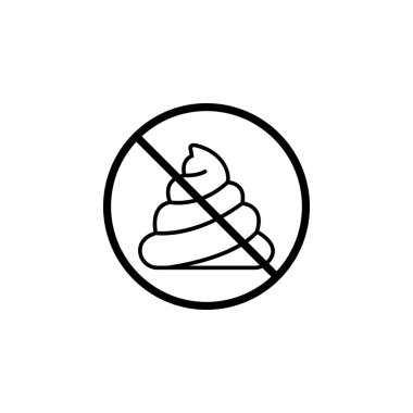 Hiçbir bok satırı simgesi yok dışkı yasak işareti