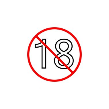 Küçük on sekiz satırı simgesi, yalnızca yetişkin içerik