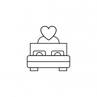 Kalp satırı simgesi, bir çift yatak