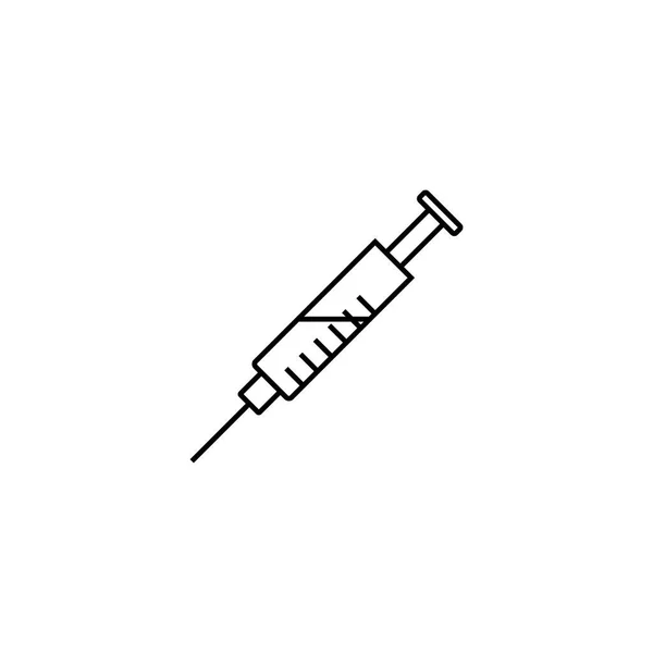 Ikona čáry stříkačka, injekční a očkování — Stockový vektor