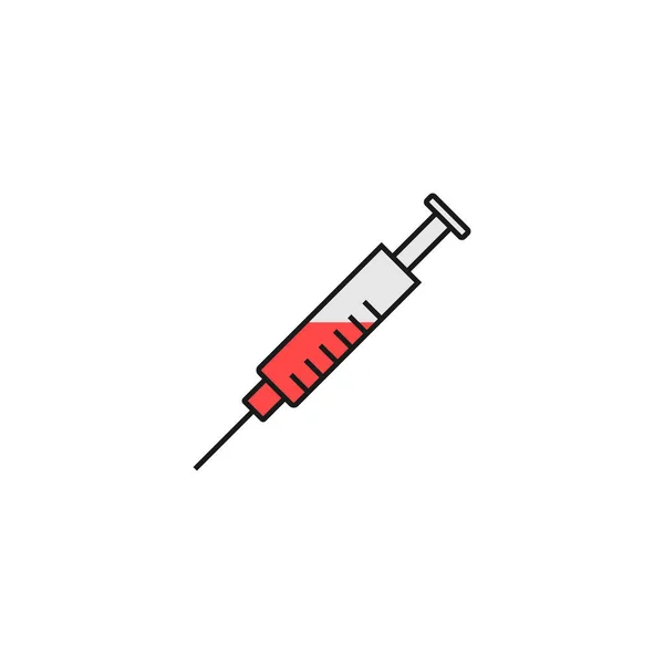 Stałe ikona strzykawki, wtrysku i szczepienia — Wektor stockowy