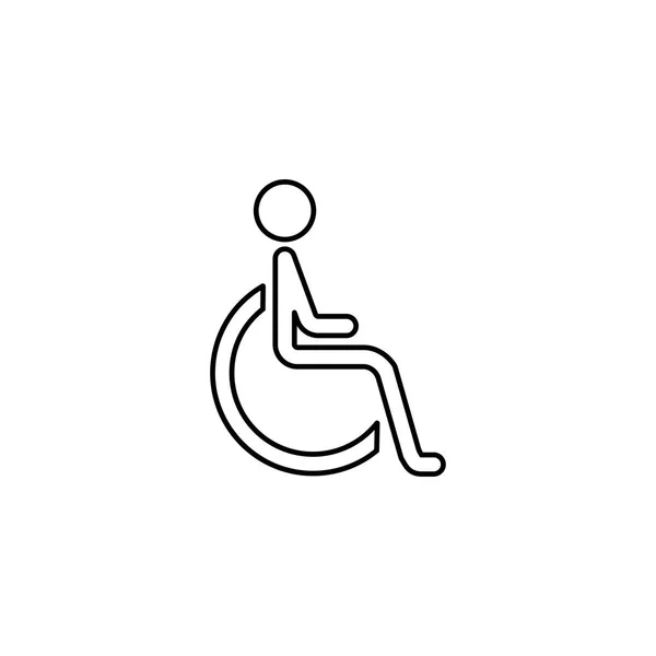 Icône de ligne handicapée et invalide — Image vectorielle