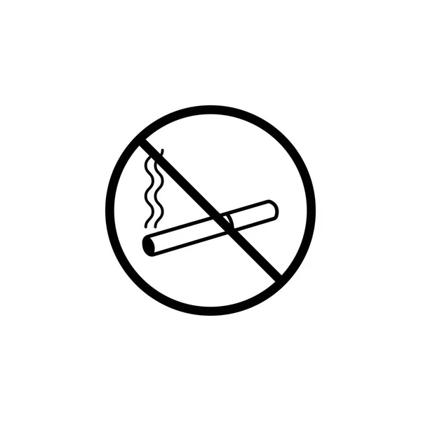 No smoking line icon, prohibition sign, forbidden — Stock Vector