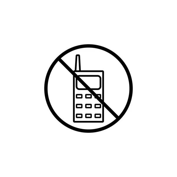 No phone line icon, prohibition sign, forbidden — Stock Vector