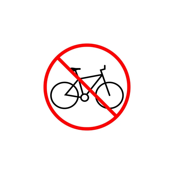 Nincs kerékpár sor ikon, kerékpár tiltó jel, — Stock Vector