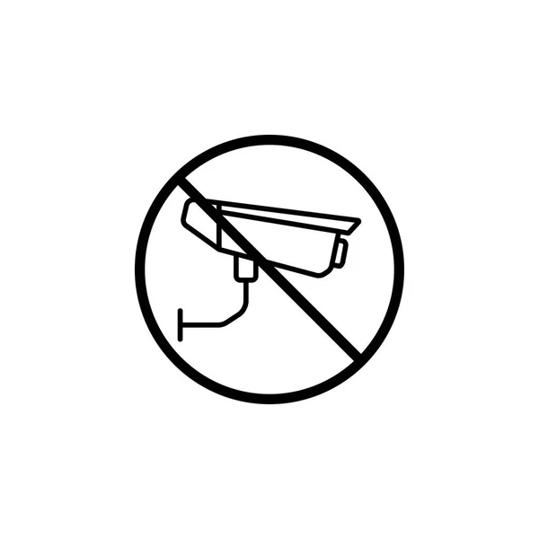 Žádná ikona čáry dohled, žádný zákaz fotoaparát — Stockový vektor