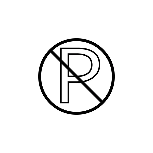 Nenhum ícone de linha de estacionamento, sinal de proibição —  Vetores de Stock