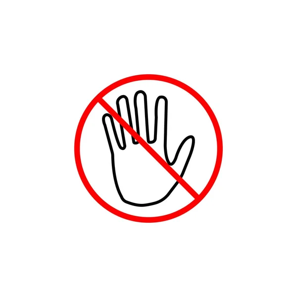 Do not touch line icon, No entry prohibition sign — Stock Vector