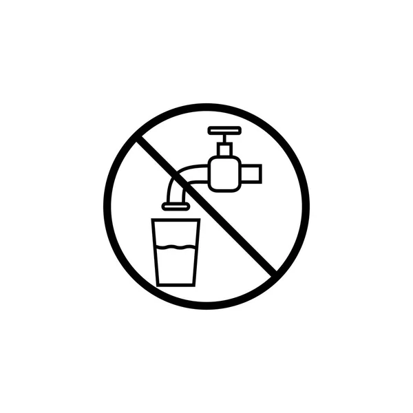 Do not drink water line icon, prohibition sign, — Stock Vector