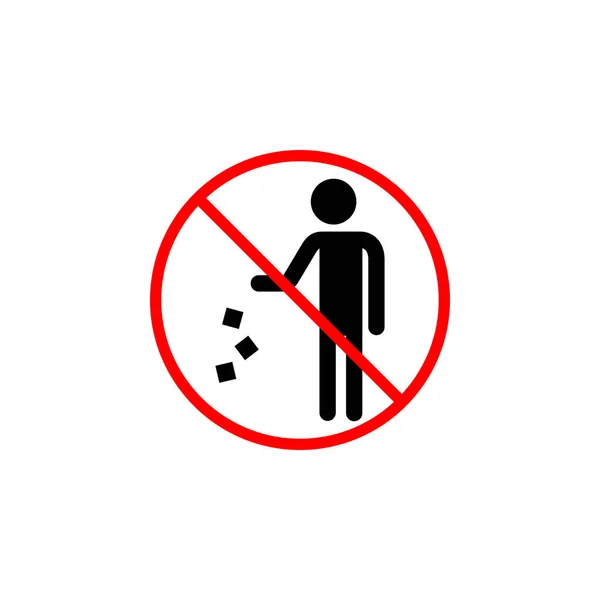 禁止標識線アイコンのごみをしないでください。 — ストックベクタ