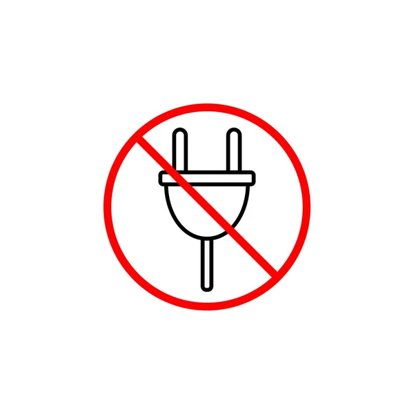 Nezapojujte řádku ikonu, Zákazová značka, zakázáno — Stockový vektor