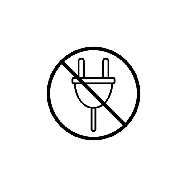 Не подключайте значок линии электропередач, запрещающий знак, запрещающий проезд — стоковый вектор