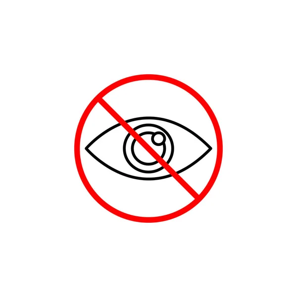 Do not spy line icon, prohibition sign, forbidden — Stock Vector