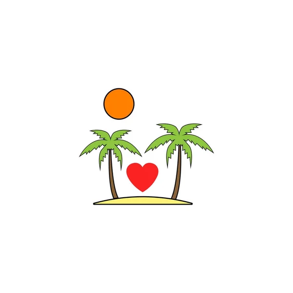 Tour in Valentines day solid icon, Travel Island — Stock Vector