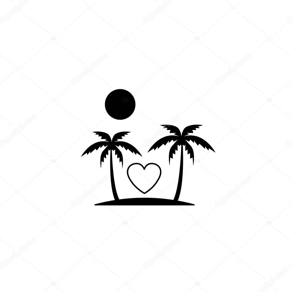 Tour in Valentines day solid icon, Travel Island