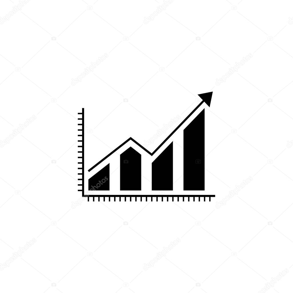 Business growing graph solid icon, Infographic
