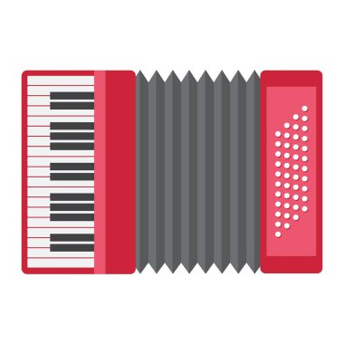 Akordeon düz simgesi, müzik ve çalgı, ses işareti vektör grafikleri, renkli bir katı model beyaz bir arka planda eps 10.