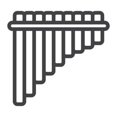 Meksika pan flüt satırı simgesi, müzik ve enstrüman, panpipe işareti vektör grafikleri, doğrusal model beyaz bir arka planda eps 10.
