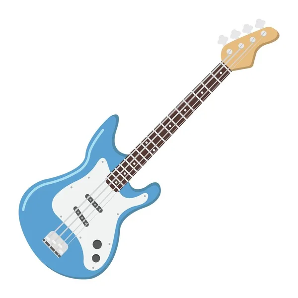 Bajo icono de guitarra plana, música e instrumento, gráficos vectoriales signo de sonido, un patrón sólido de colores sobre un fondo blanco, eps 10 . — Vector de stock