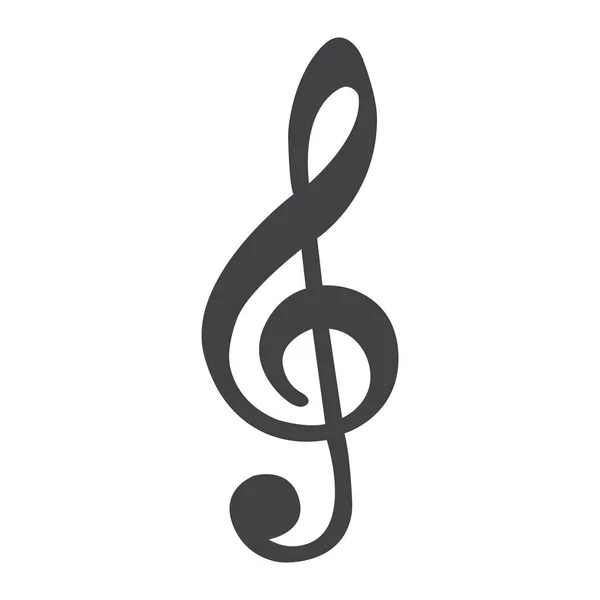 Ícone de linha de Clef agudo, música e instrumento, gráfico de vetor de sinal de nota, um padrão linear em um fundo branco, eps 10 . —  Vetores de Stock