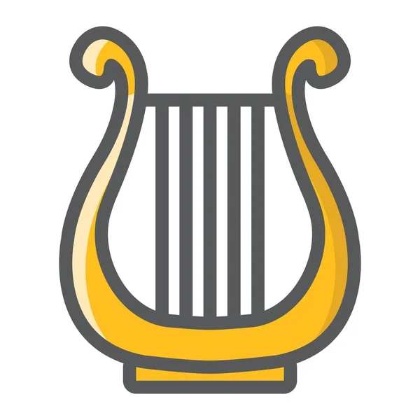 Oude Griekse Lyre Gevulde omtrek pictogram, muziek en instrument, harp teken vector graphics, een kleurrijke lijnpatroon op een witte achtergrond, eps 10. — Stockvector