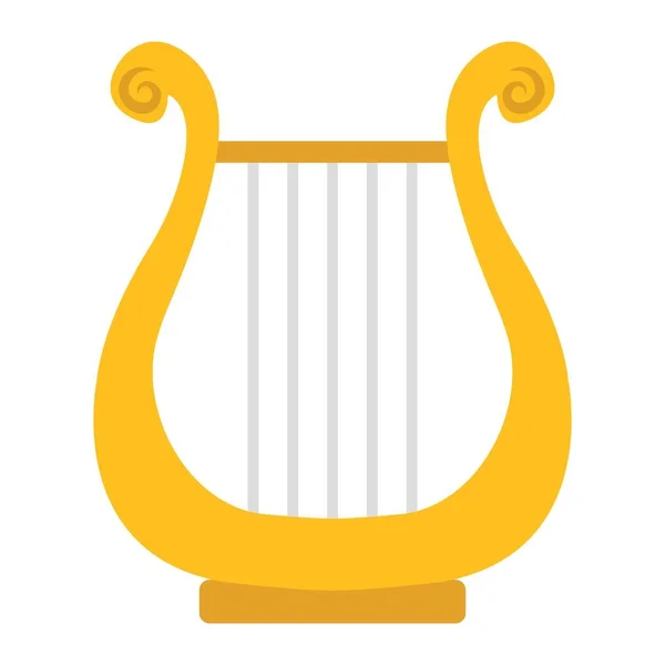Icono lira griega antigua plana, música e instrumento, gráficos vectoriales de signos de arpa, un patrón sólido colorido sobre un fondo blanco, eps 10 . — Archivo Imágenes Vectoriales