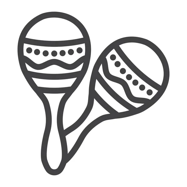 Icono de línea de maracas mexicanas, música e instrumento, gráficos vectoriales de señales sonoras, un patrón lineal sobre un fondo blanco, eps 10 . — Vector de stock