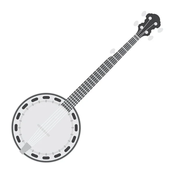 Ikon datar Banjo, musik dan instrumen, grafik vektor tanda suara, pola padat berwarna-warni pada latar belakang putih, ep 10 . - Stok Vektor