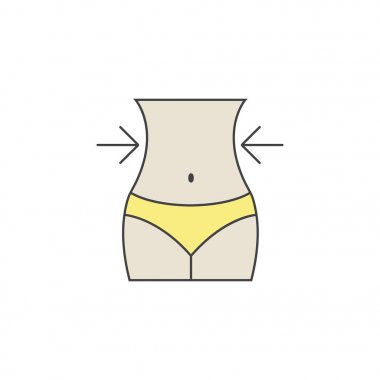 kilo kaybı katı simgesi, kadının bel